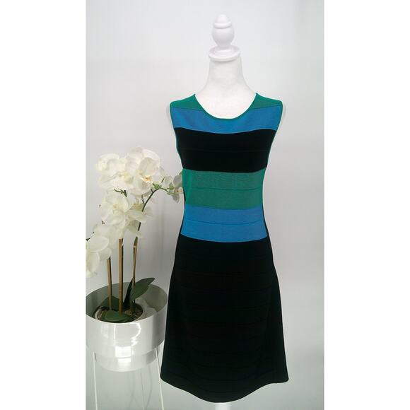 Calvin Klein Womens Large Multicolor Colorblock Sleeveless Sheath Dress - Picture 1 of 8
